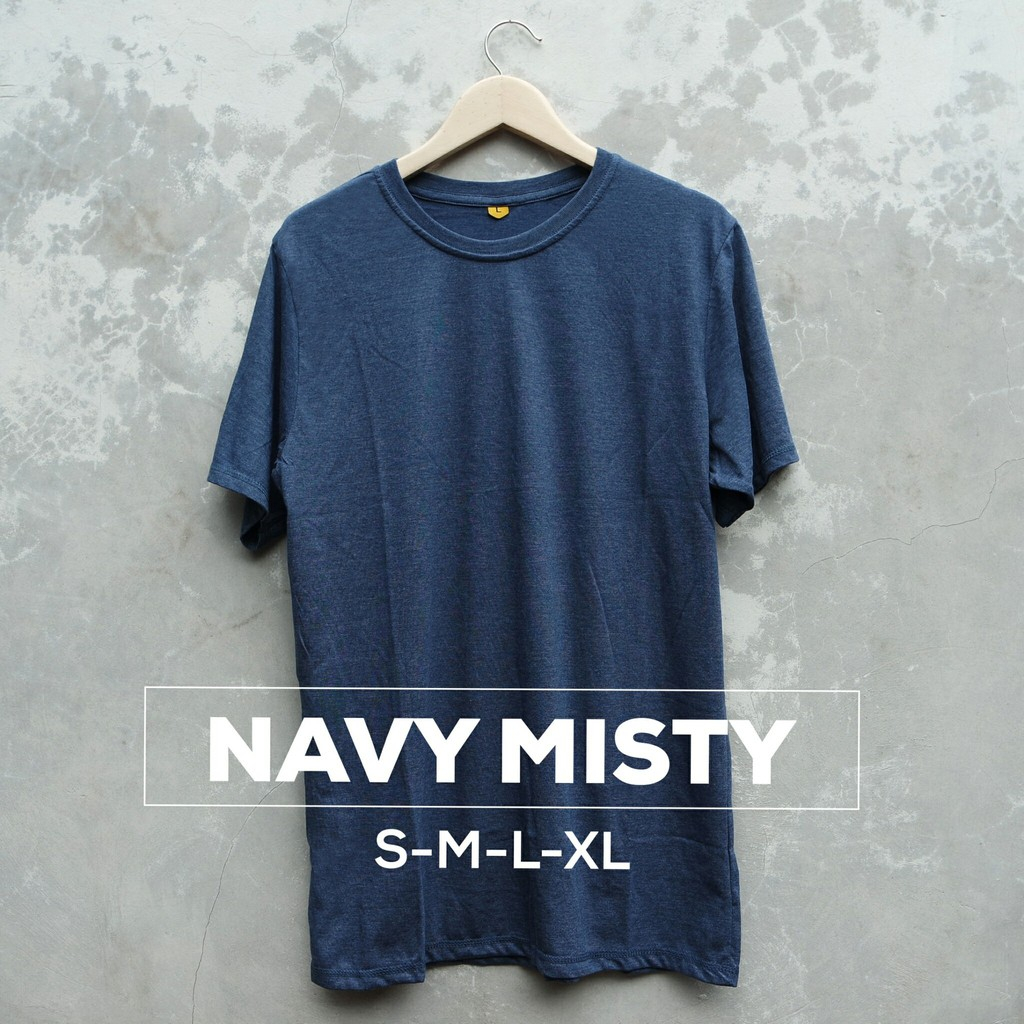 Kaos Polos Navy Misty Lengan Pendek