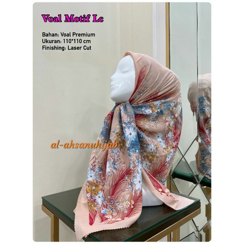 (STR) HIJAB SEGI EMPAT VOAL MOTIF KHUSUS WARNA SALEM PREMIUM