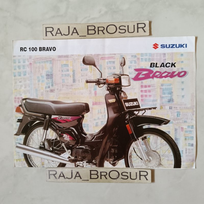 Poster brosur katalog leaflet jadul lawas Suzuki RC 100 RC100 Black Bravo 1995-1996