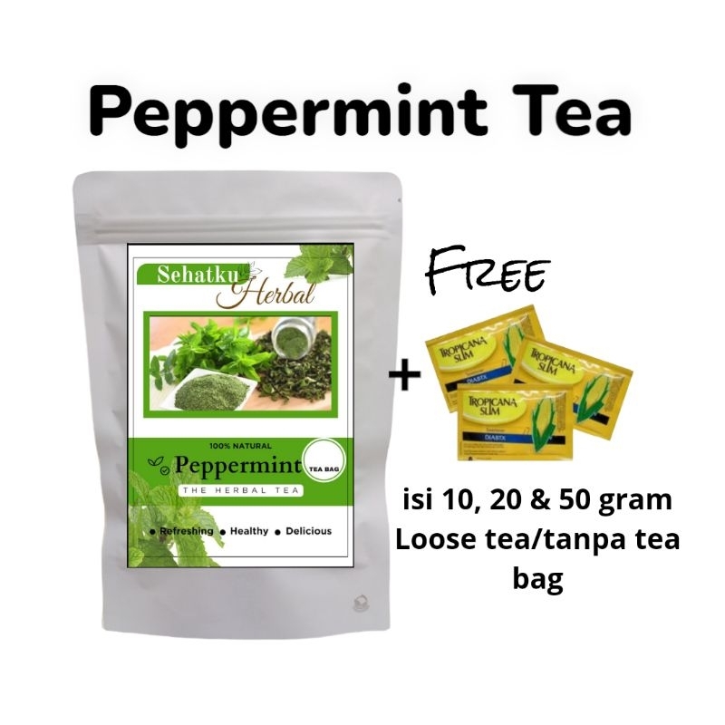 

Pure Peppermint Tea Teh Peppermint Dried Mint Leaves Daun Teh Mint isi 20 Tea Bag dan 50 Gram