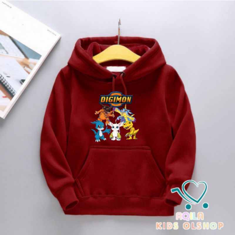 sweater Hoodie anak Gambar Monster Digimon