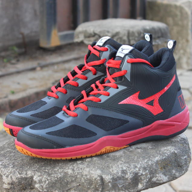 Sepatu Pria/Wanita Mizuno // Sepatu Basket // Sepatu Volly // Sepatu Olahraga Boot HITAM MERAH