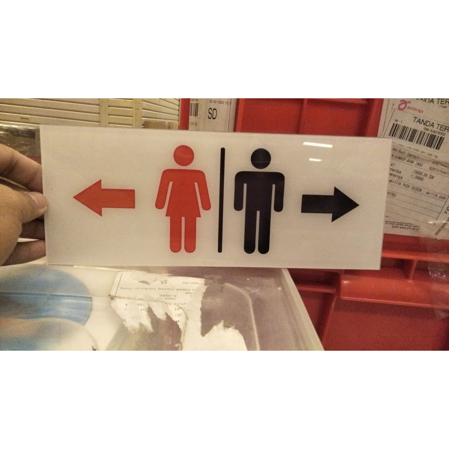 

Sign Akrilik Arah Toilet Wanita dan Pria Ukuran 25x20cm Akrilik Rambu Arah Toilet