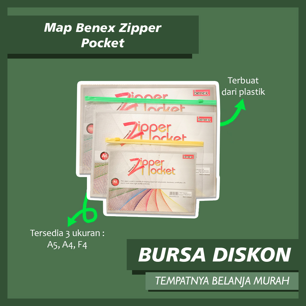 

Map Benex Zipper Pocket A5 A4 F4 9132 Map plastik File Transparan Map Kuliah Map Skripsi Map Lembar Kertas