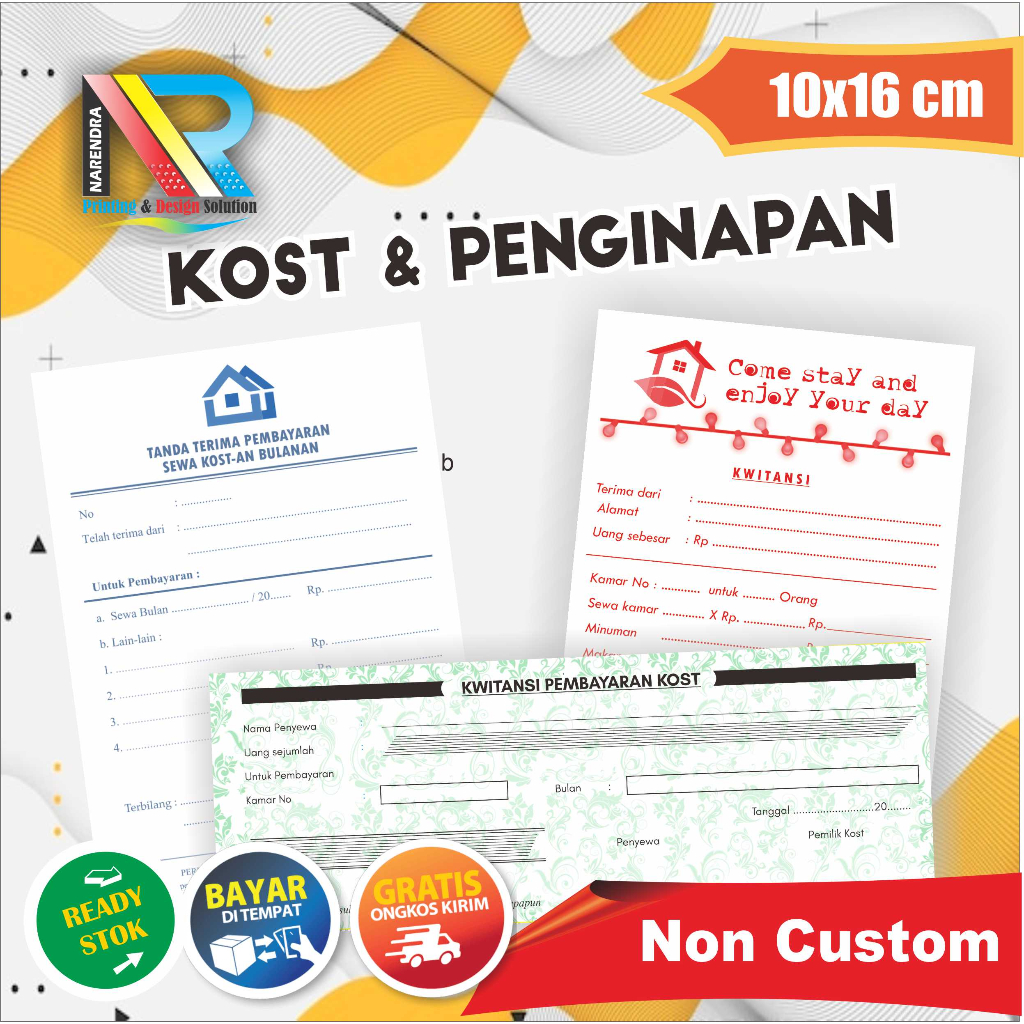 

Nota Kontan Kos & Penginapan isi 50 2 Rangkap - siap kirim