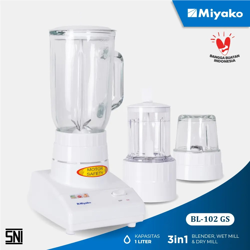 Blender Miyako BL102GS (Kaca) - Putih [1L]