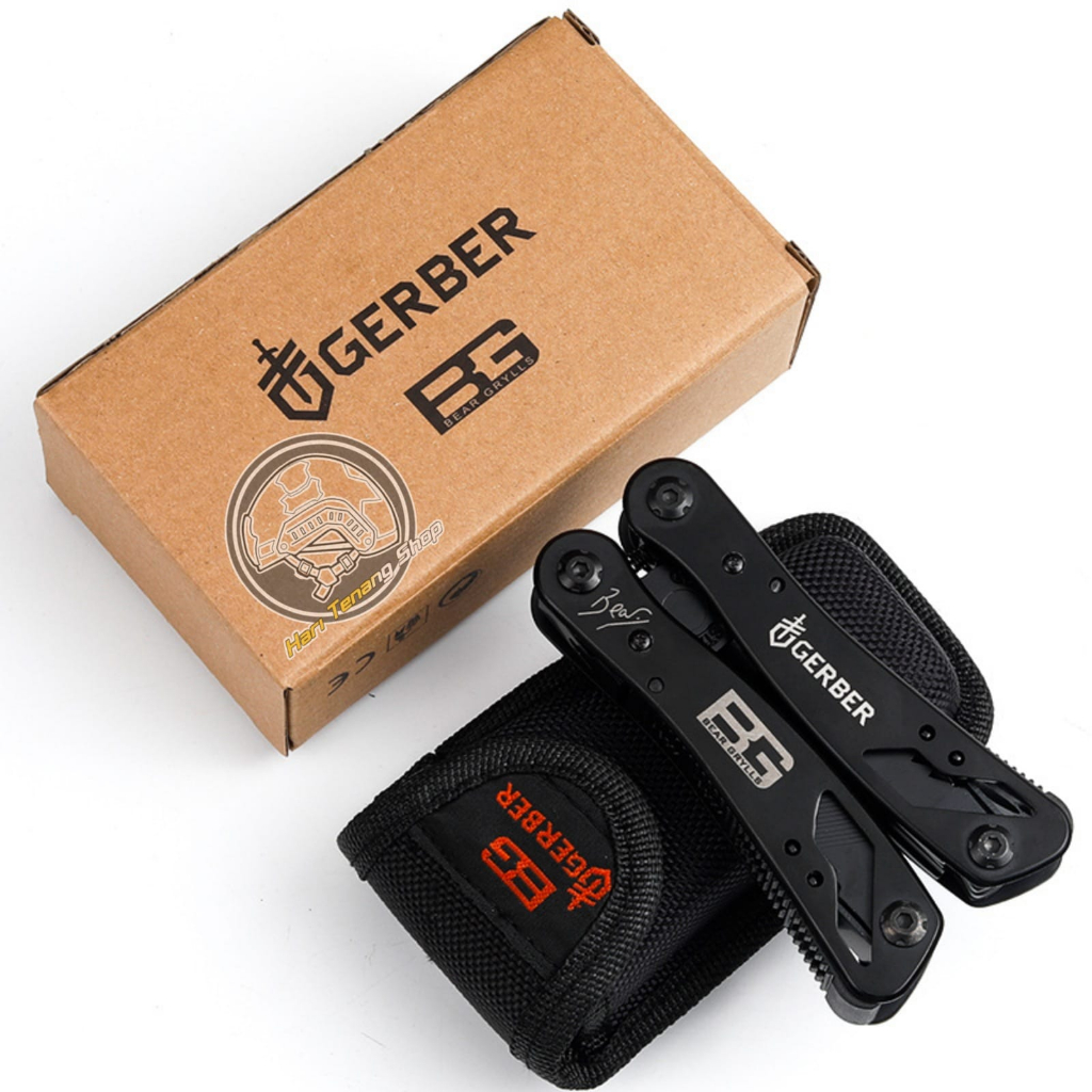 Tang Gb P542-5 Tang Lipat Multifungsi/Survival Kit Tool Stenlis Steel Warna Hitam/ Tang Lipat Multif