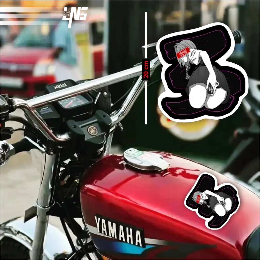 Sticker TankPad Universal Stiker Tanki Motor Rx King/Byson/Vixion/CBR/Ninja TANKPAD WAIFU / STICKER 