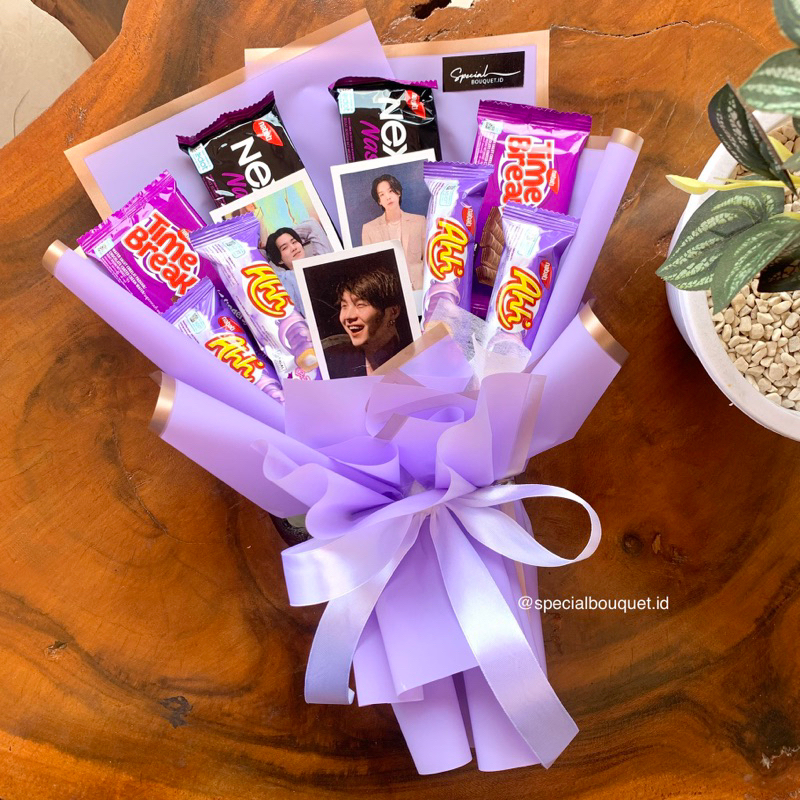 

(FREE 3 PCS FOTO POLAROID) BUKET SNACK ALL ABOUT PURPLE
