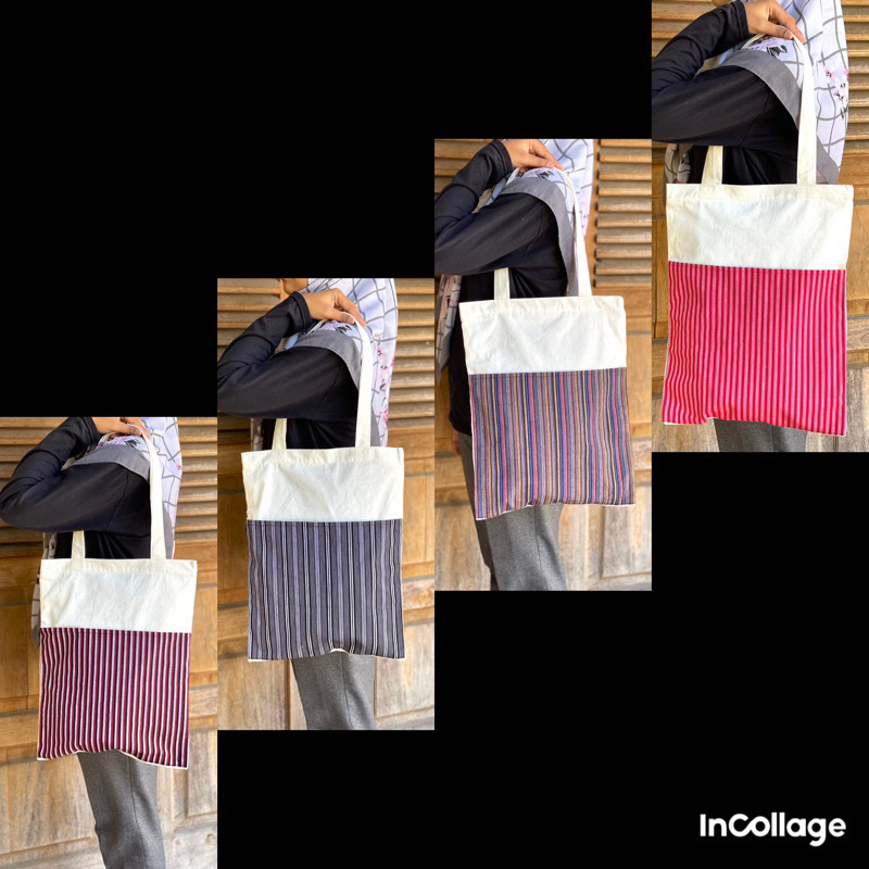 Tote Lurik Kombinasi Kain blacu