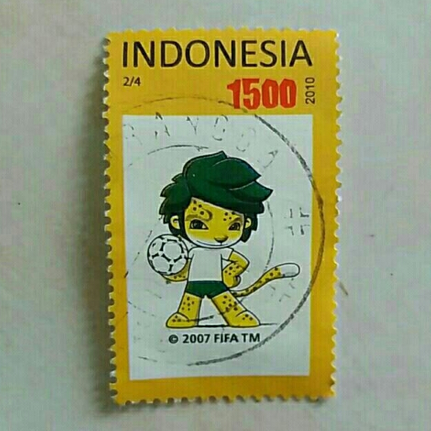 

(AD) Perangko Indonesia 2010 Piala Dunia Afrika Selatan 1.500 rupiah Used (2/4)