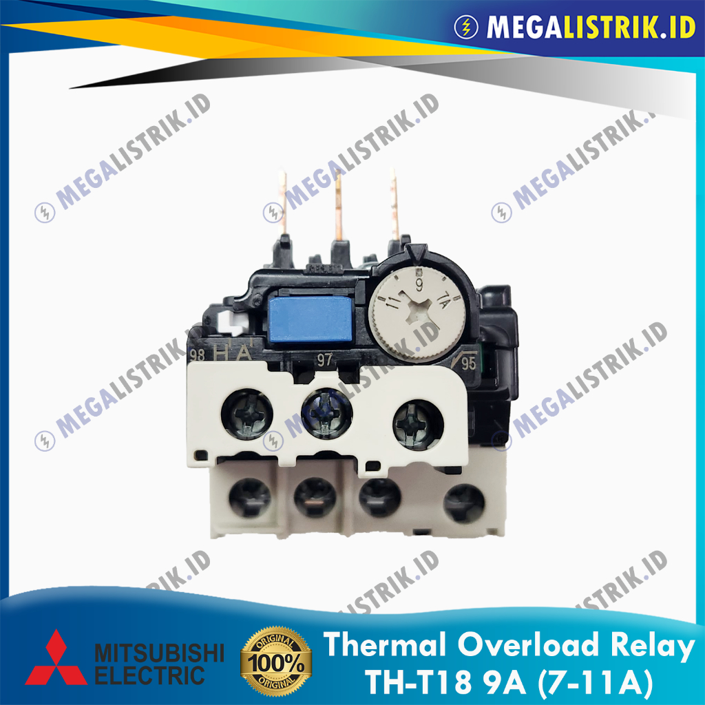 MITSUBISHI TH-T18 9A (7-11A) / THERMAL OVERLOAD RELAY THT18 9 A ( 7A - 11A )