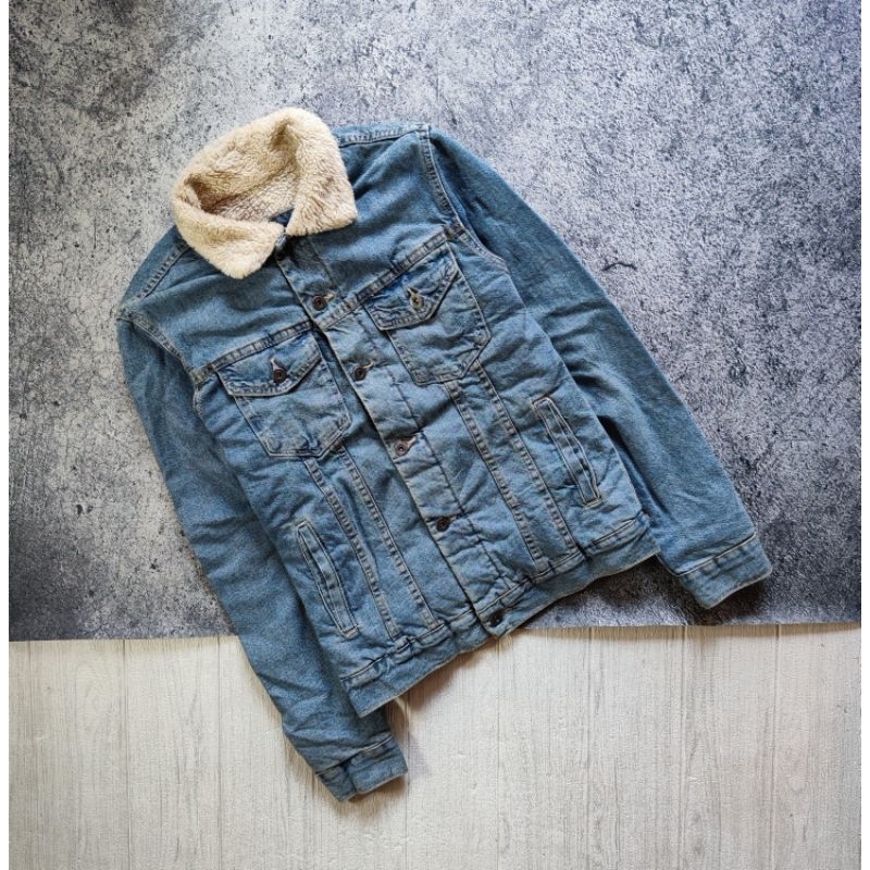ZARA MAN SHERPA DENIM JACKET