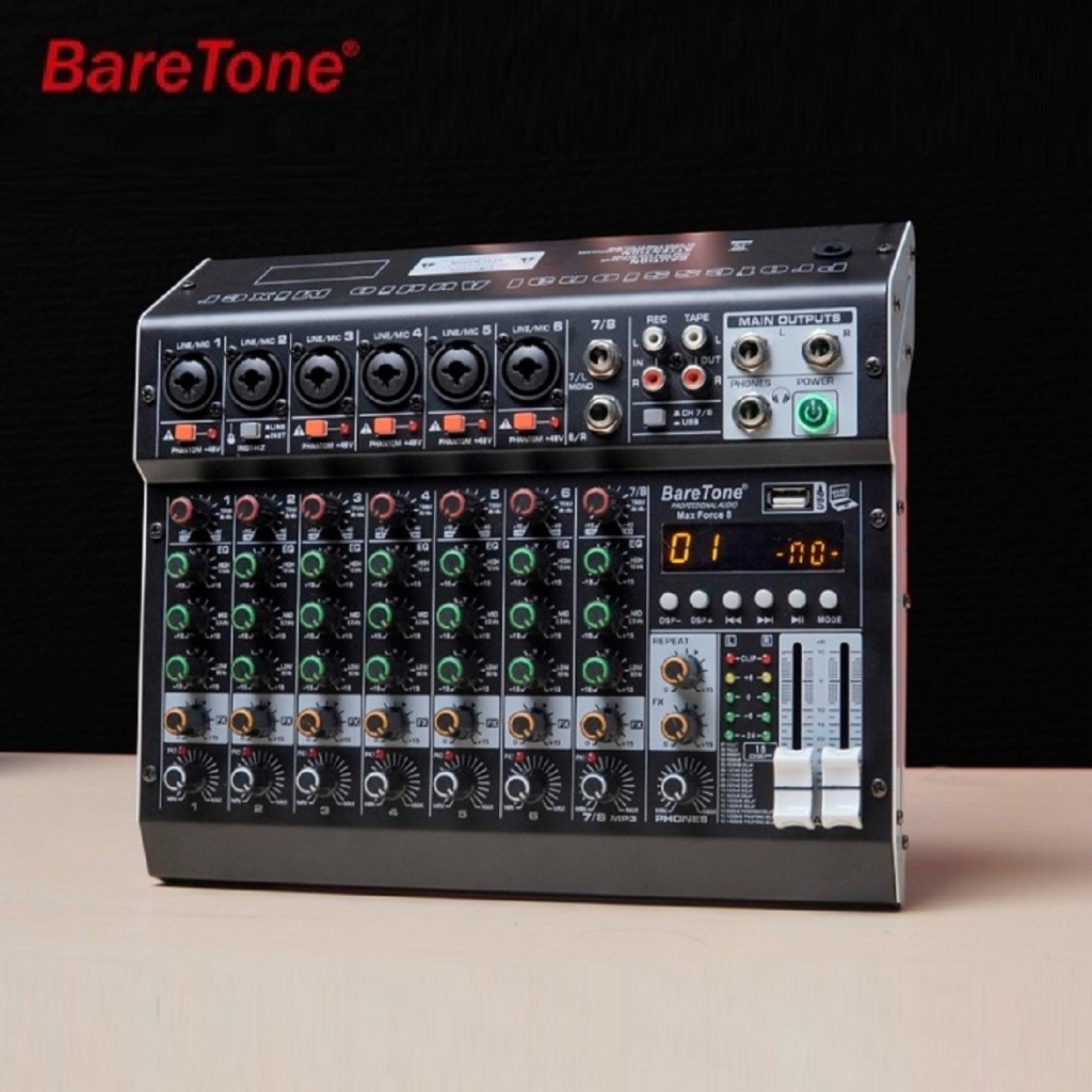 Mixer Audio BareTone Max Force 8 - Professional MIxer 8 channel Original