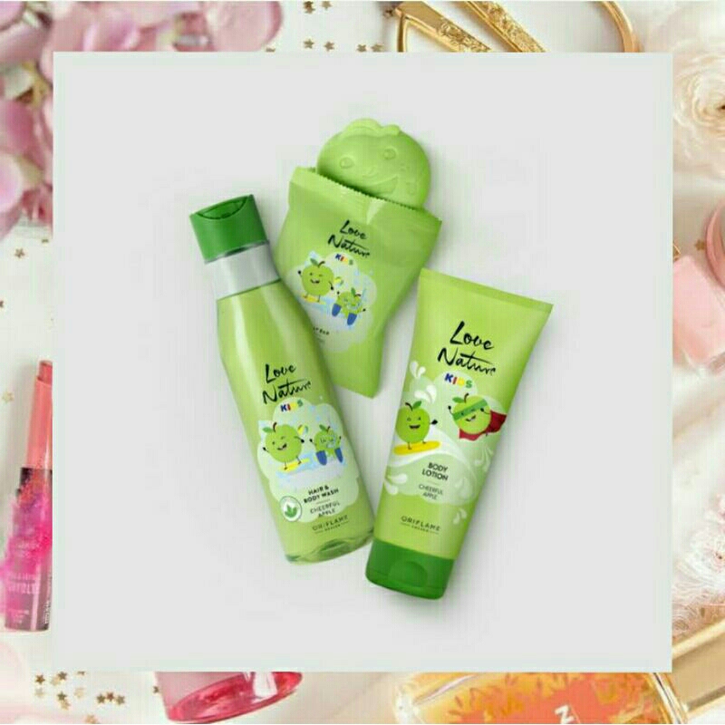 Love Nature Kids (Hair & Body Wash / Soap Bar / Body Lotion / Fragrance Mist Strawberry)