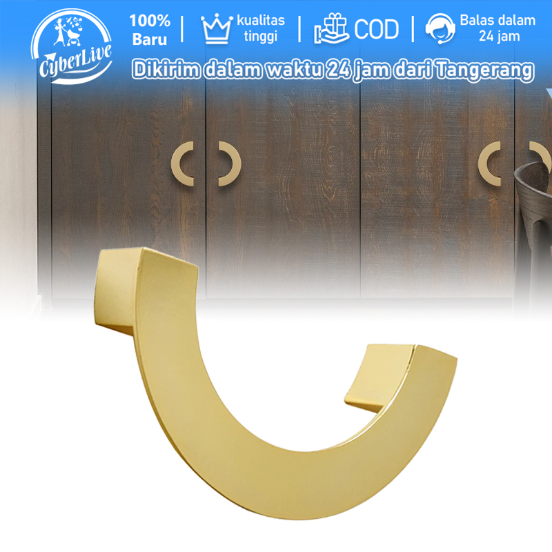Gagang Pintu Lemari Setengah Lingkaran Golden Handle Laci Lemari Mewah Handle Modern