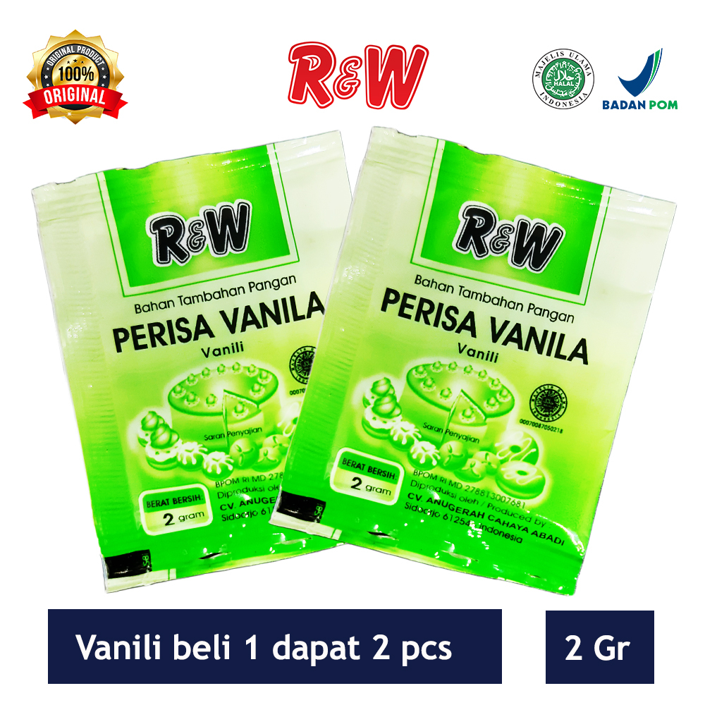 

Perisa Vanili bahan kue R&W Buy 1 get 1 kemasan 2 gram (2 sachet)