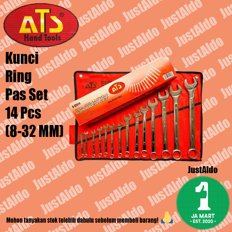 Kunci Ring Pas Set 14 Pcs 8-32 MM ATS
