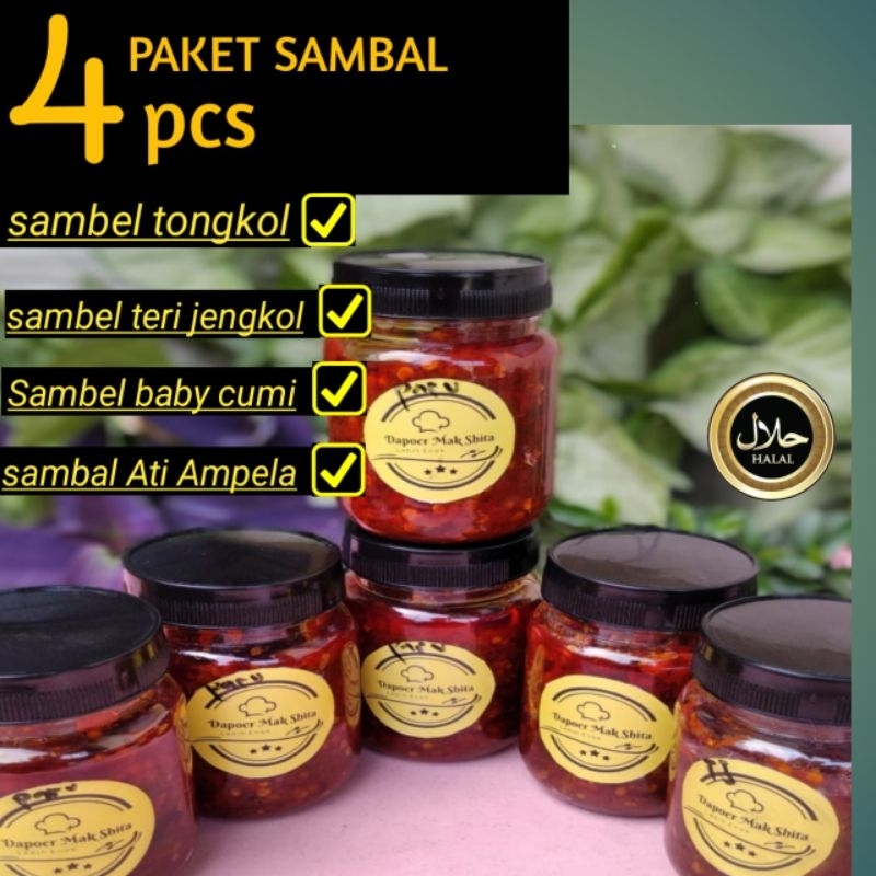 

promo 4pcs macam sambal pedas tersedap
