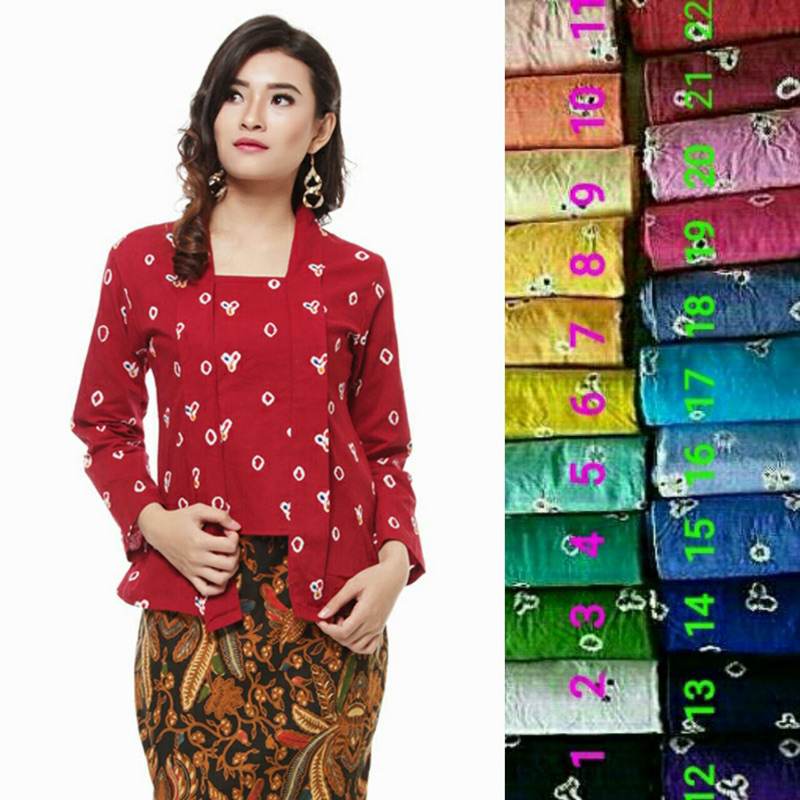 Kebaya Kutubaru Jumputan ASLI Solo Jumbo / Jumputan motif cengkeh asli