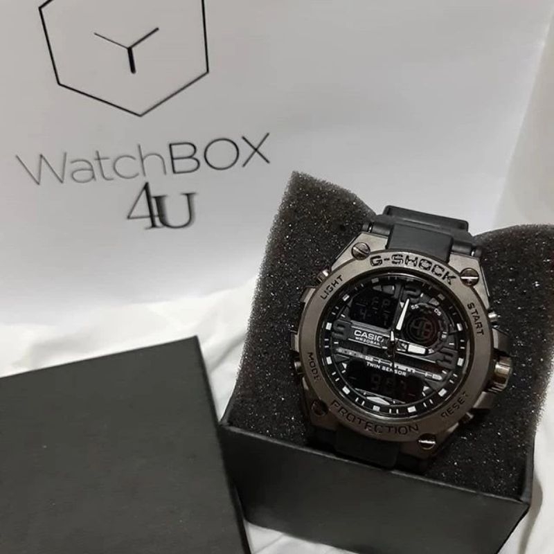 Jam Tangan Pria G shock GST-8600 Metal full black Mewah Murah