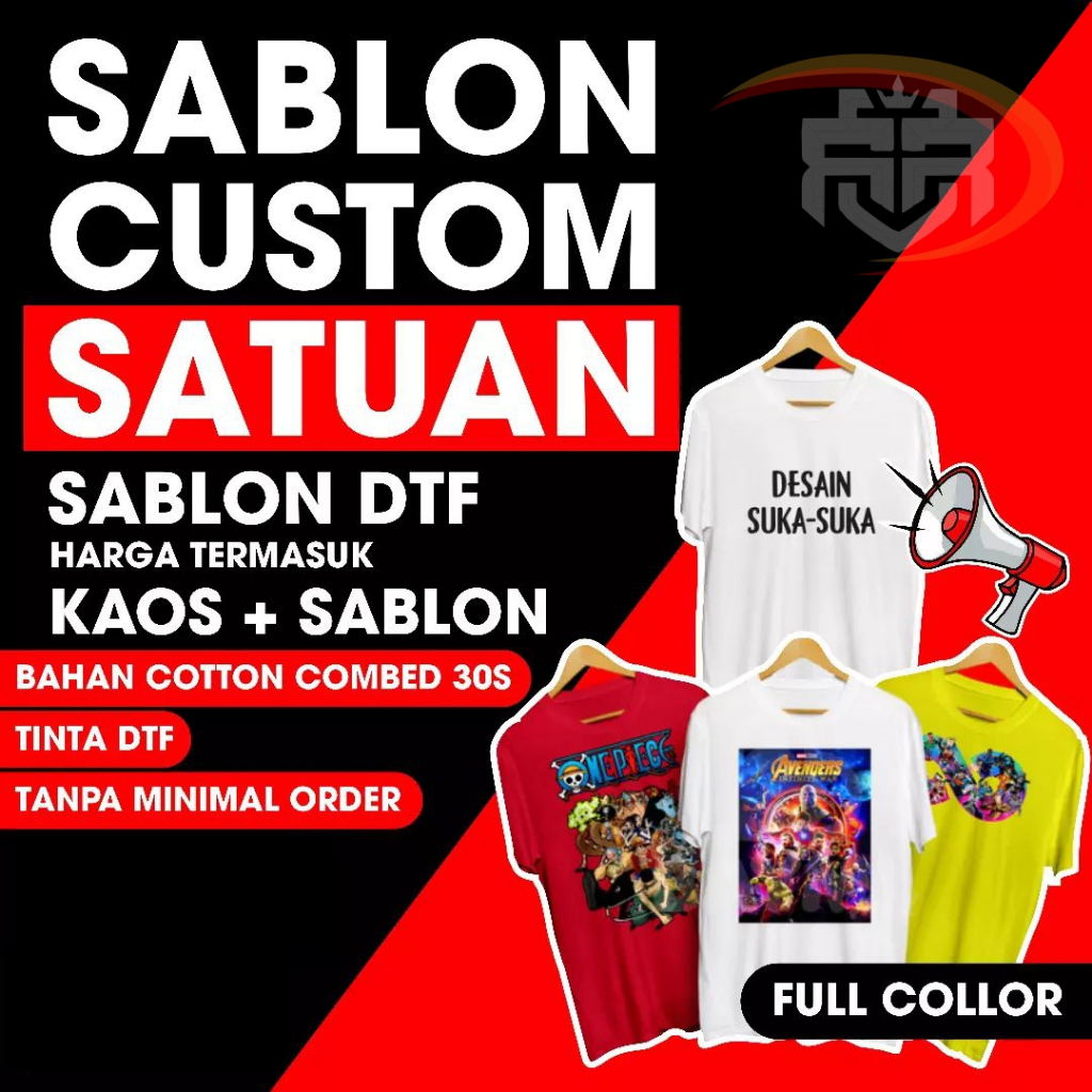 Sablon Kaos Satuan | Sablon kaos Lusinan | Sablon Kaos Custom Full Colour
