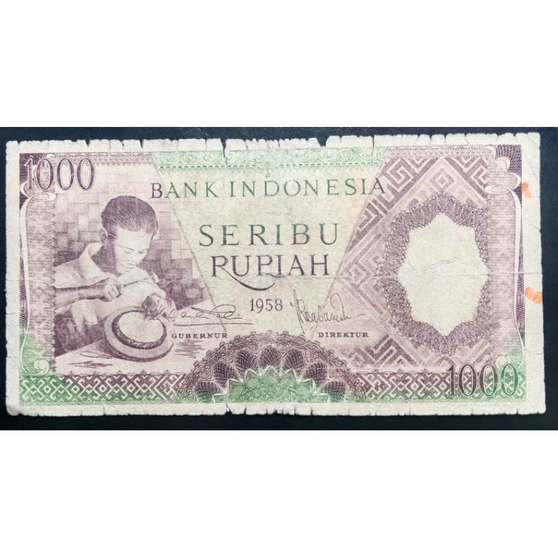 UANGKUNO 1000 RUPIAH PEKERJA THN 1958