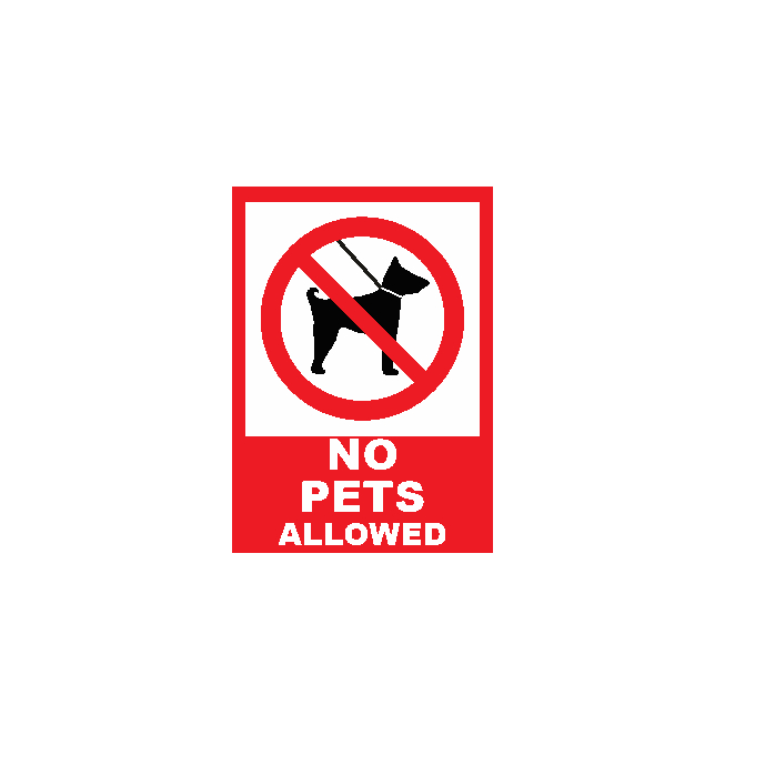 

Stiker Vinyl Himbauan Dilarang Bawa Hewan Peliharaan No Pets Allowed