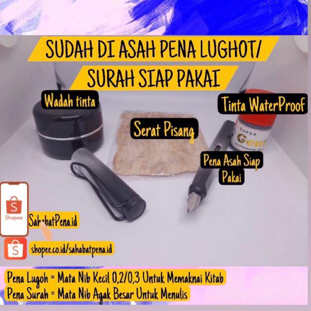 

Kaligrafi Fountain Pen Tutul Pena Lugoh Kitab Pentul Logat Kalam Asahan 1 Paket Sudah Diasah Sepaket