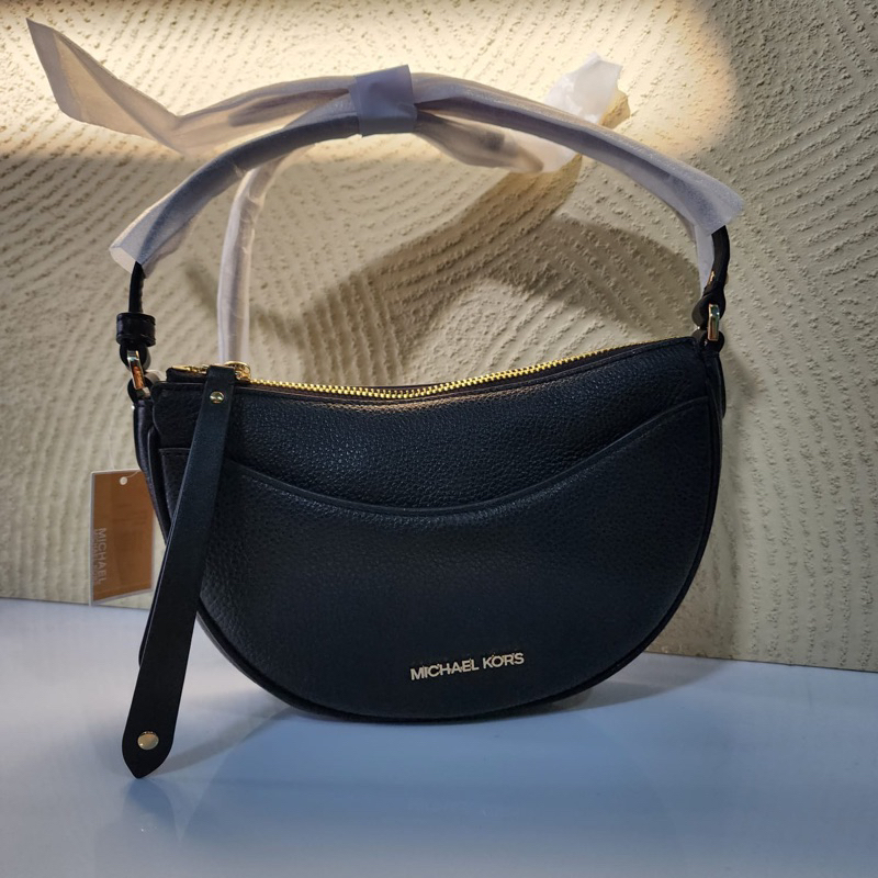 MK Dover Small Half Moon Crossbody Black