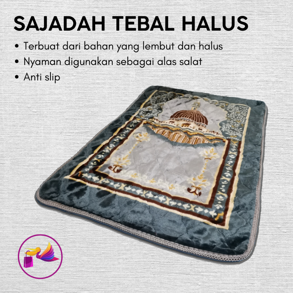 Sajadah Tebal Busa Bulu Empuk Anti Slip Jumbo
