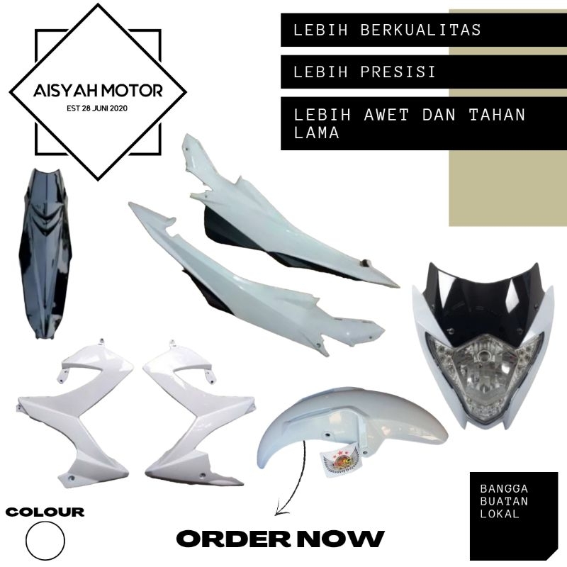 Bodi Halus Suzuki Satria FU Facelift Warna Putih