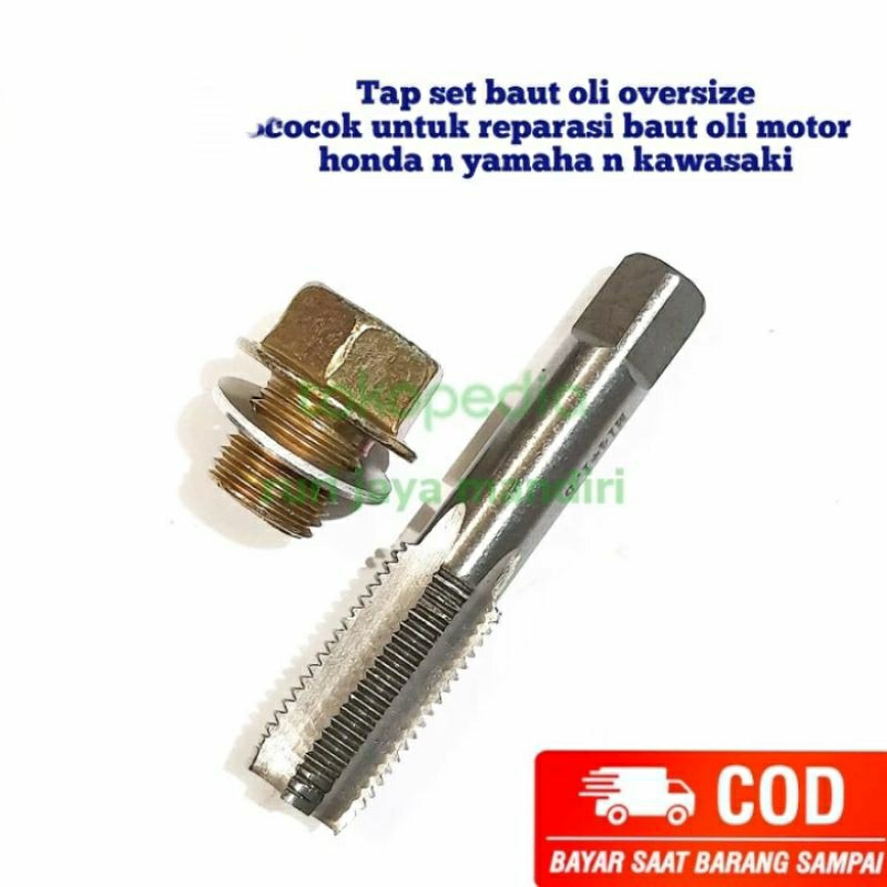 Paket tap baut oli oversize motor Set baut 19 kunci 17 set ring