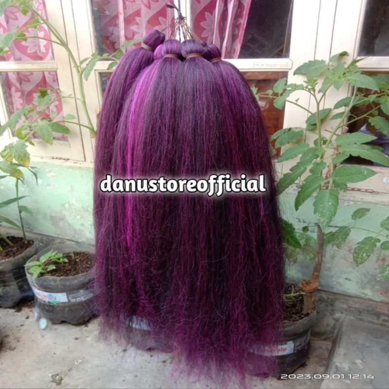 Cemara rambut sintetis/Cemara polos/rambut sambung/rambut Cemara 1 warna