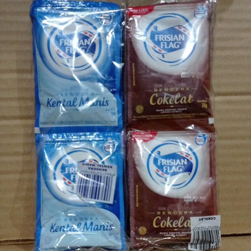 

susu frisian flag renteng isi 6 putih dan coklat