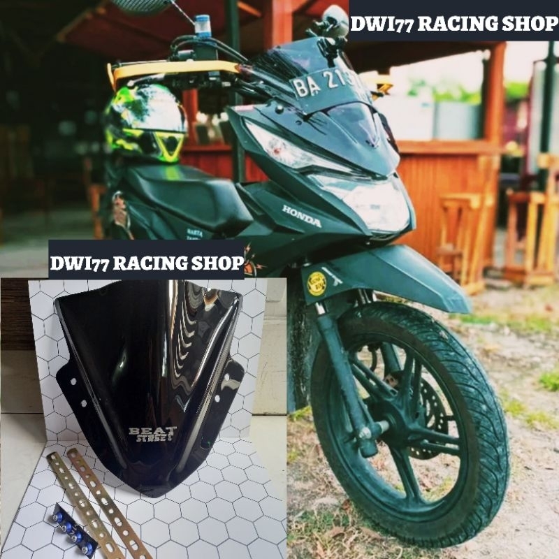 Visor Variasi Beat Street Bahan Akrilik Tebal Bonus Breket Dan Baut L