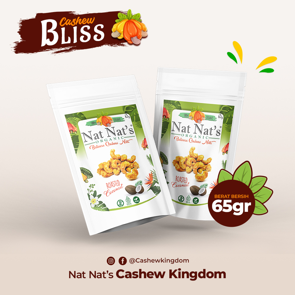 

Nat - Nat's Cashew" - Roasted Coconut 65gr - Cemilan Kacang Mede