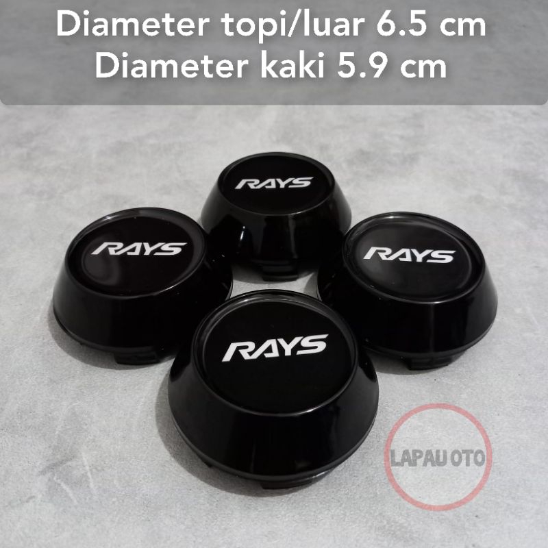 dop roda tutup velg racing variasi rays 6.5 cm kerucut harga 4 pcs
