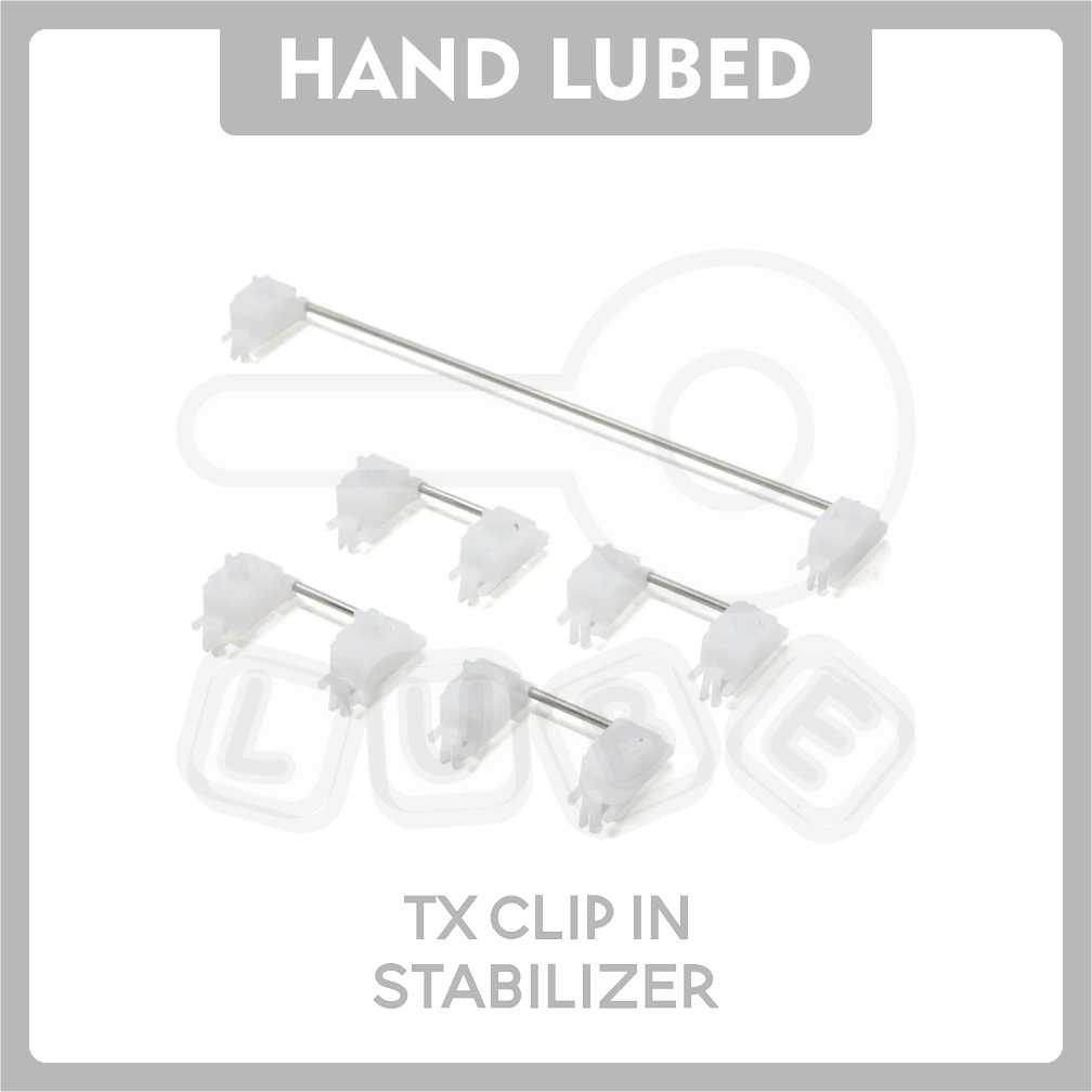 LUBED WKL TX Long White 1.2mm Clip In Stabilizer Mechanical Keyboard