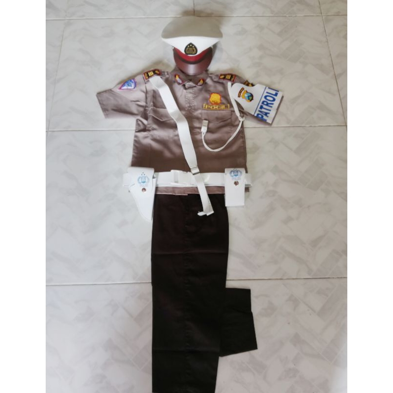 Baju polisi anak lengan pendek /pocil anak terbaru