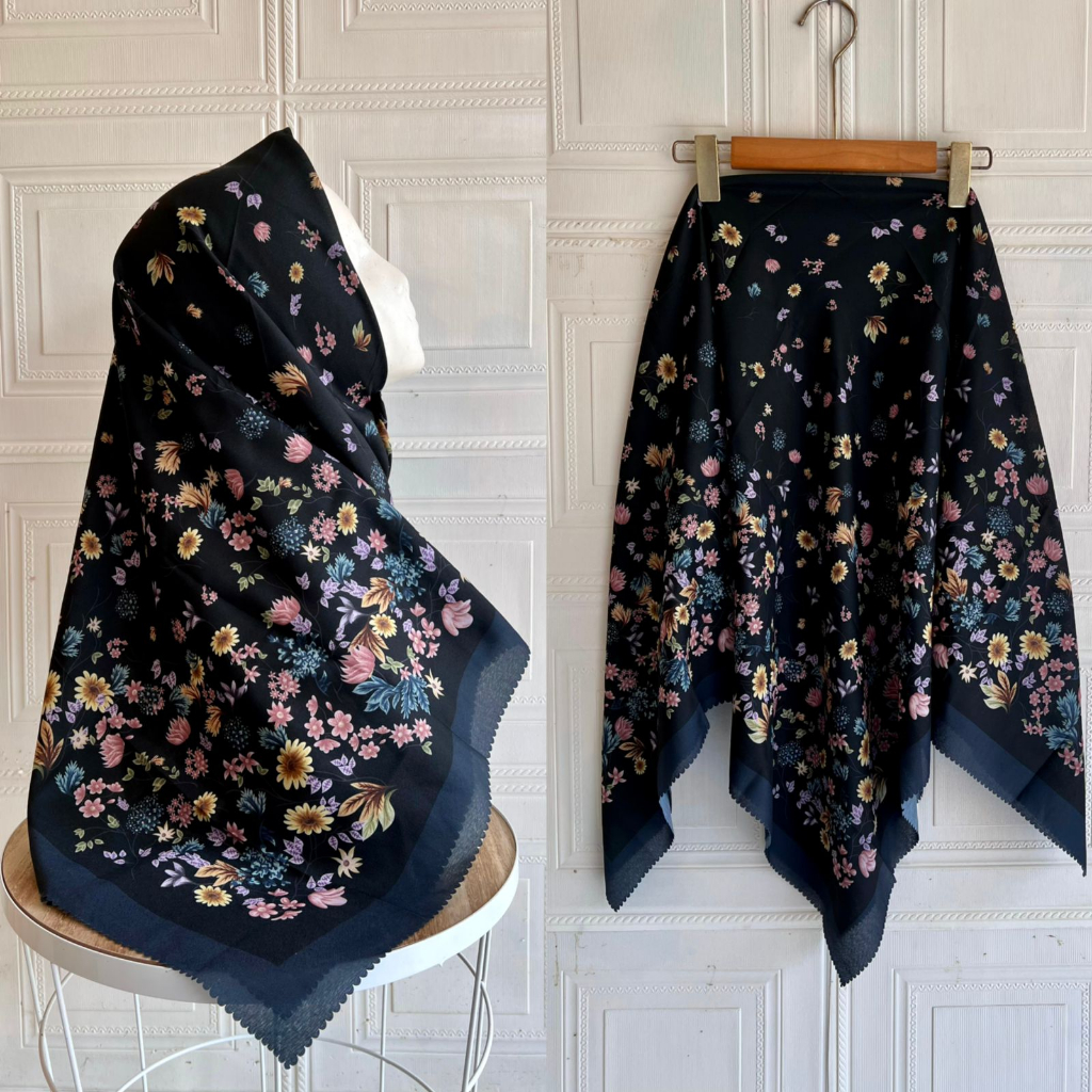 TERMURAH HIJAB VOAL MOTIF BUNGA SERIS//BUNGA KECIL BISA COD//HIJAB VOAL SEGIEMPAT MOTIF