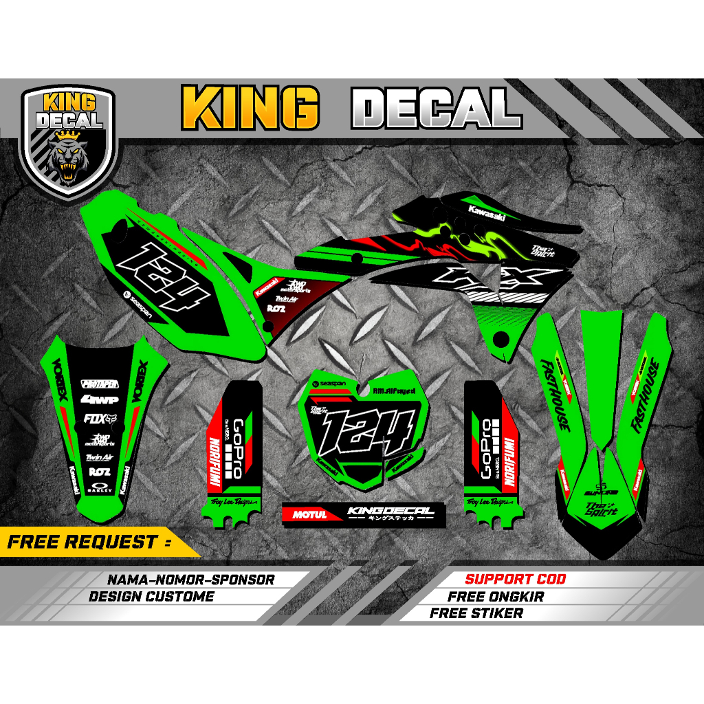DECAL STICKER KLX GORDON FULL BODY / DECAL GORDON / DECAL STIKER VARIASI KLX GORDON / STICKER KLX ST