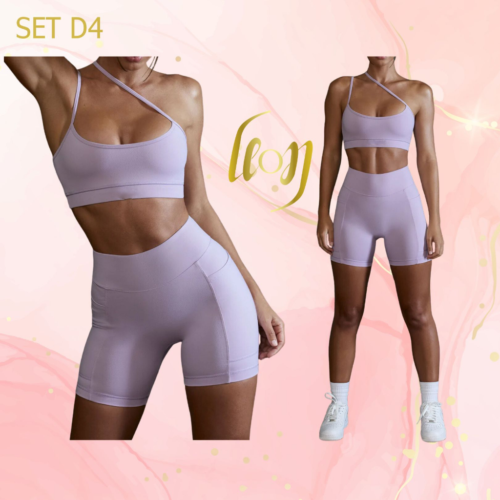 Setelan Celana Pendek dan Sport Bra Seksi Tampilan Modis (SET D4)