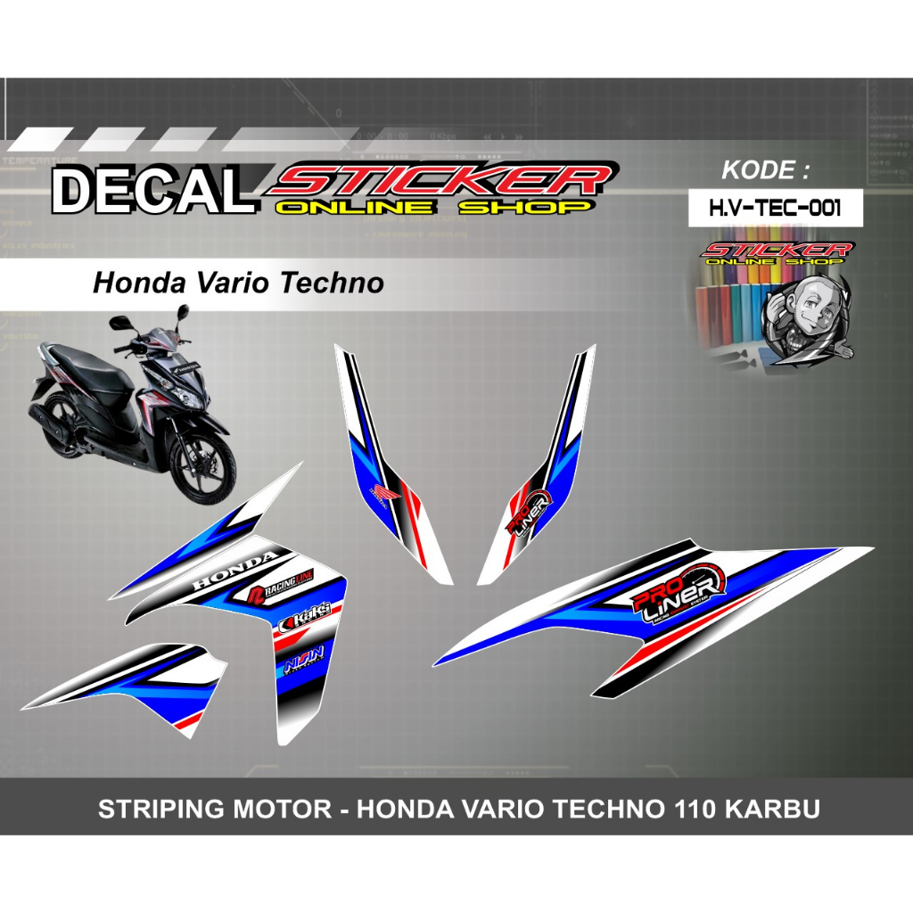 STIKER - STIKER MOTOR HONDA  VARIO TECHNO 110 KARBU