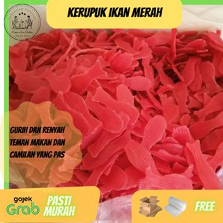 

Murah Kerupuk Bawang Bentuk Ikan Merah -Kerupuk Mentah 500gr