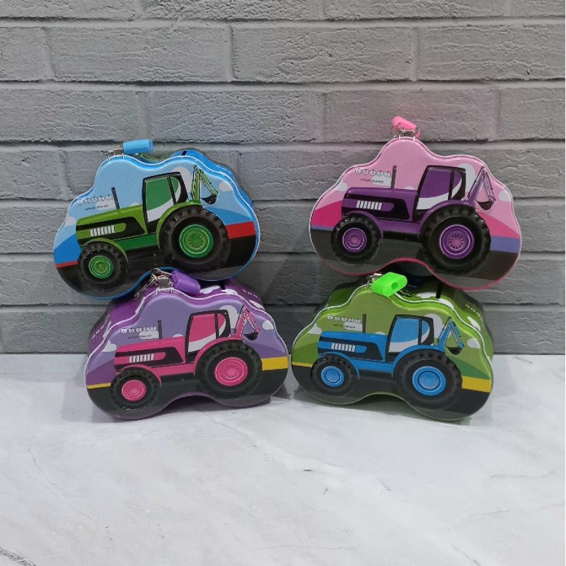 celengan kaleng excavator / celengan kaleng / celengan uang anak