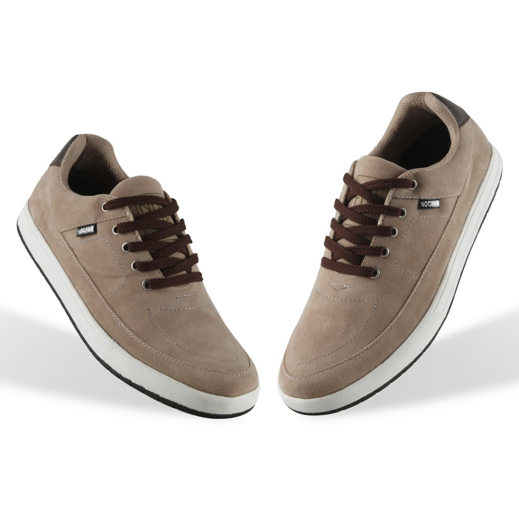 NOCTUR -  Sneakers Krem Kulit Suede N 101