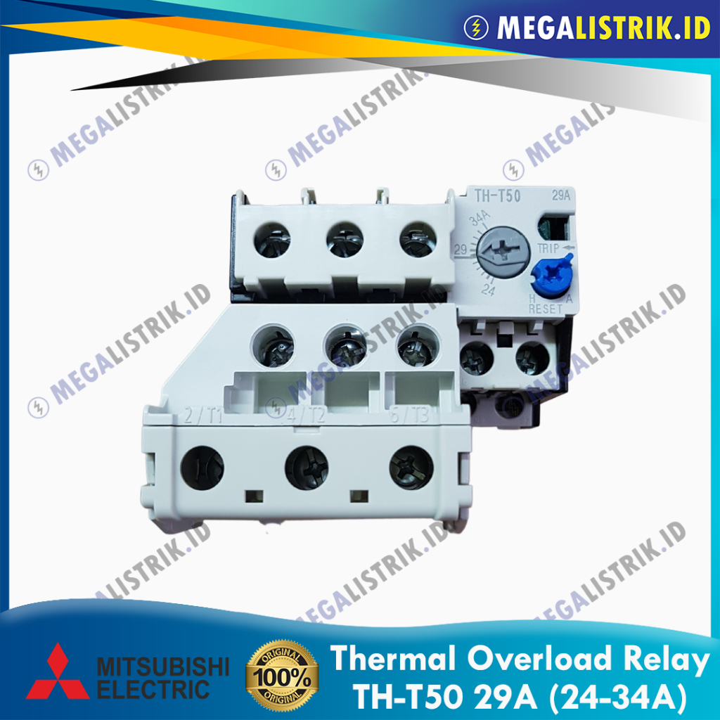 MITSUBISHI TH-T50 29A (24-34A) THERMAL OVERLOAD RELAY THT50 29 AMPERE ( 24A - 34A )