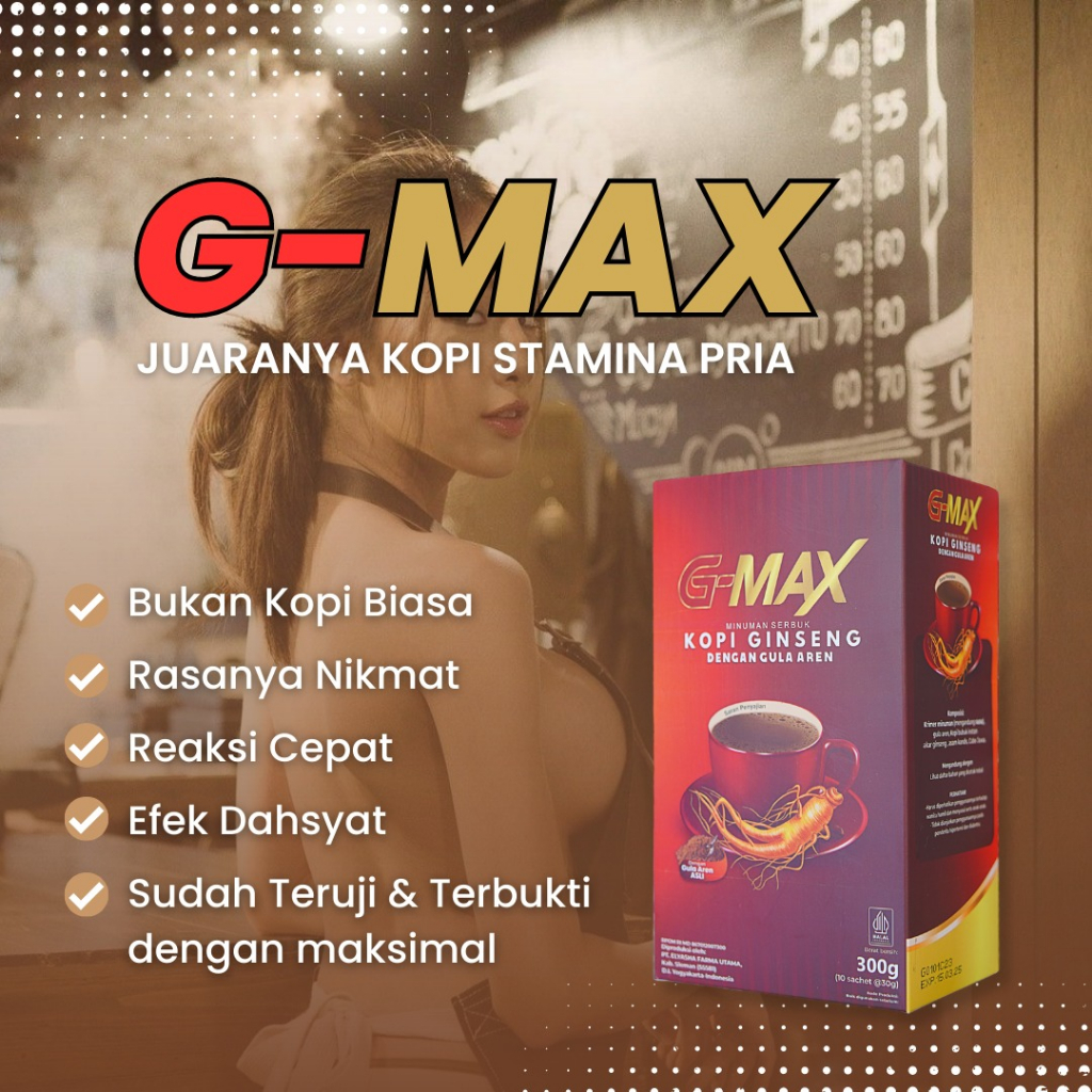 

TERLARISS KOPI G-MAX Kuat Pria Tahan Lama GMAX Minuman Penambah Stamina Pria Dewasa Kopi kuat pria Herbal Tahan lama