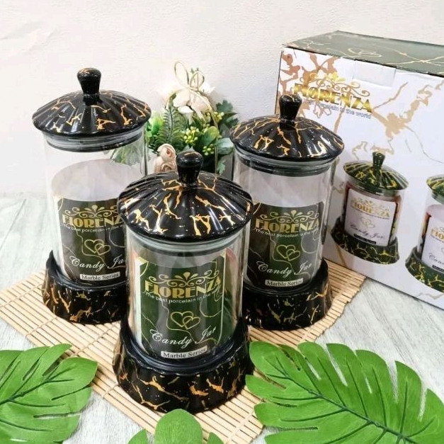 TOPLES KACA MARBLE HITAM FIORENZA MH-168